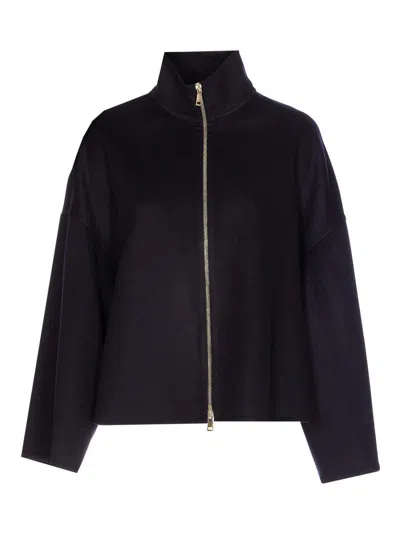Fabiana Filippi Reversible Platinum And Mohair Jacket In Rock-color Frescolana In Blue