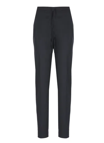 Fabiana Filippi Blue Lightpoint Detail Wool Pants In Black