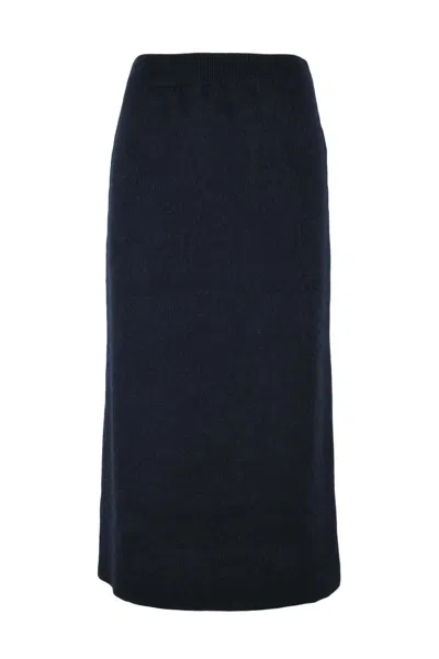 Fabiana Filippi Blue Midi Skirt With Elasticated Waistband In Black