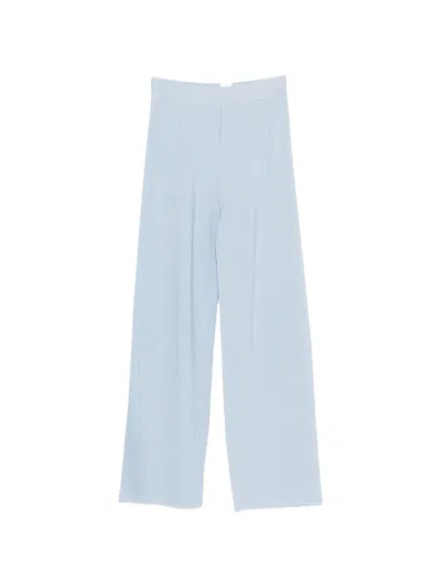 Fabiana Filippi Elastic-waist Knitted Trousers In Blue