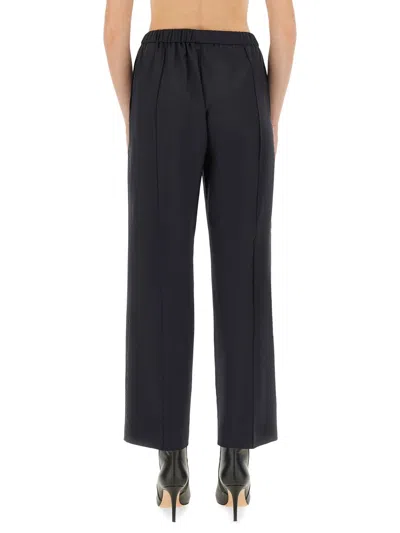 Fabiana Filippi Blue Virgin Wool Trousers In Black