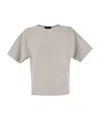 Fabiana Filippi Cotton And Lurex Boat-neck Sweater In Gray