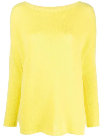 Fabiana Filippi Boat-neck Cashmere Jumper In Yellow