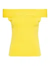 Fabiana Filippi Off-shoulder Fine-knit Top In Yellow