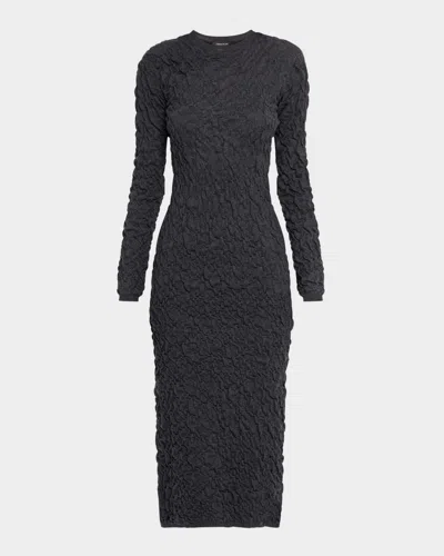 Fabiana Filippi Slim Dress With Embossed Finish In Gray