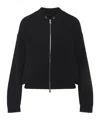 Fabiana Filippi Long Sleeve Bomber Jacket With Ribbed Cuffs In Black