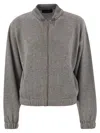 Fabiana Filippi Bomber Jacket In Platinum With Ball Pins In Gray