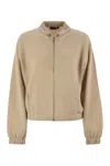 Fabiana Filippi Bomber Jacket In Platinum With Ball Pins In Brown