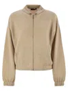 Fabiana Filippi Bomber Jacket In Platinum With Ball Pins In Brown