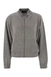 Fabiana Filippi Casual Jacket With Elastic Hem And Side Pockets In Gray