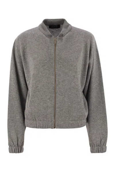 FABIANA FILIPPI FABIANA FILIPPI BOMBER JACKET IN PLATINUM WITH BALL PINS