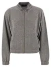 Fabiana Filippi Bomber Jacket In Platinum With Ball Pins In Gray