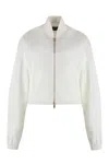 Fabiana Filippi Women's White Bomber Jacket In Technical Fabric For Ss24 In White