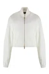Fabiana Filippi Women's White Bomber Jacket In Technical Fabric For Ss24 In White