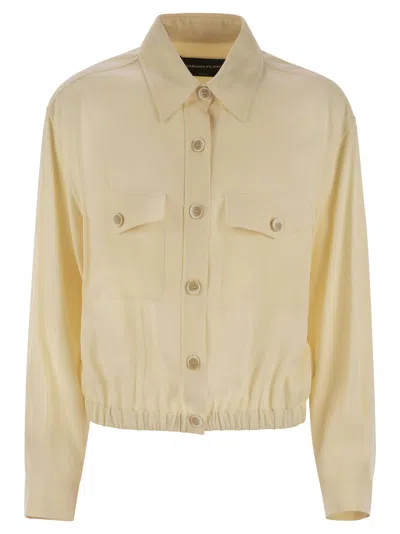 FABIANA FILIPPI FABIANA FILIPPI BOMBER JACKET WITH FRONT POCKETS AND DIAMOND THREAD