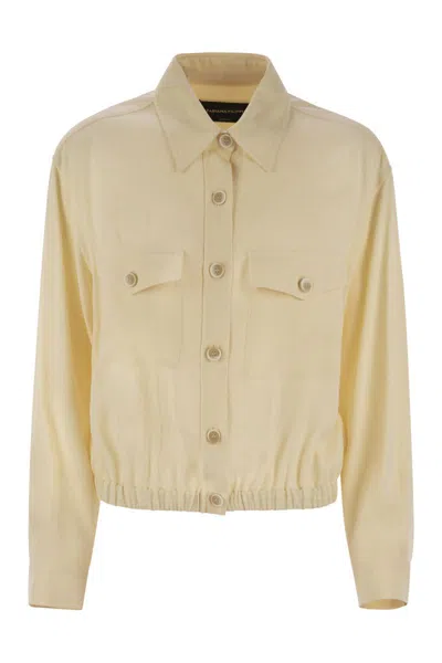 FABIANA FILIPPI FABIANA FILIPPI BOMBER JACKET WITH FRONT POCKETS AND DIAMOND THREAD