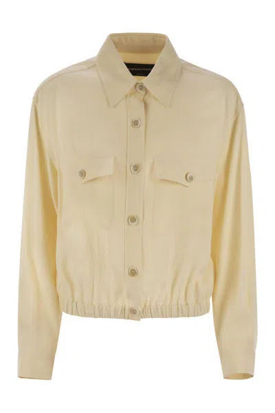Fabiana Filippi Bomber Jacket With Front Pockets And Diamond Thread