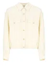 Fabiana Filippi Bomber Jacket With Front Pockets And Diamond Thread In Yellow