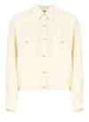 Fabiana Filippi Bomber Jacket With Front Pockets And Diamond Thread In Yellow