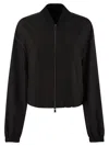 Fabiana Filippi Women's Bomber Jacket With Knitted Collar In Black