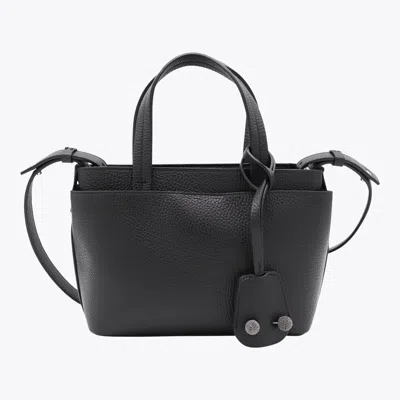 FABIANA FILIPPI FABIANA FILIPPI BLACK LEATHER TOP HANDLE BAG