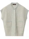 Fabiana Filippi Lurex Knit Tweed Cardigan In Blue