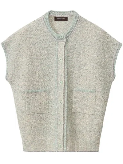Fabiana Filippi Bouclé Cardigan In Blue