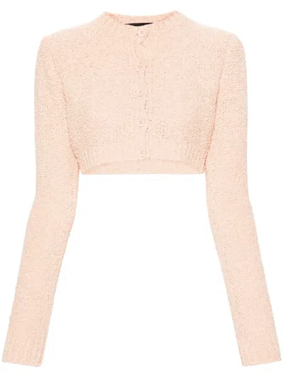 Fabiana Filippi Bouclé Cropped Cardigan In Orange