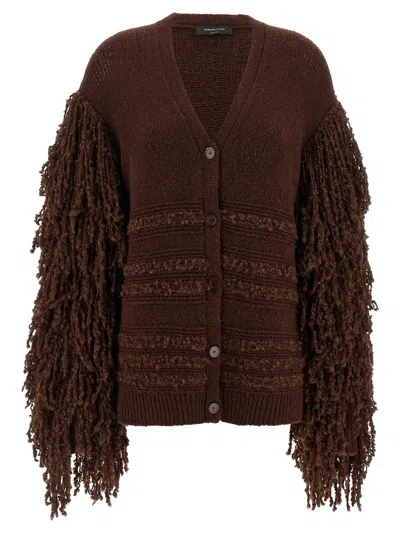FABIANA FILIPPI BOUCLÉ FRINGED CARDIGAN