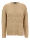 Fabiana Filippi Crew Neck Knit Sweater With Textured Insert