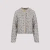 Fabiana Filippi Bouclé Wool Blend Jacket In Gray