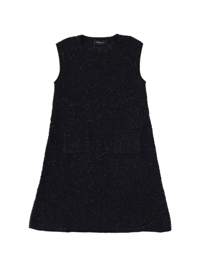 Fabiana Filippi A Line Dress Sleeveless Textured Sparkling Pockets In Black