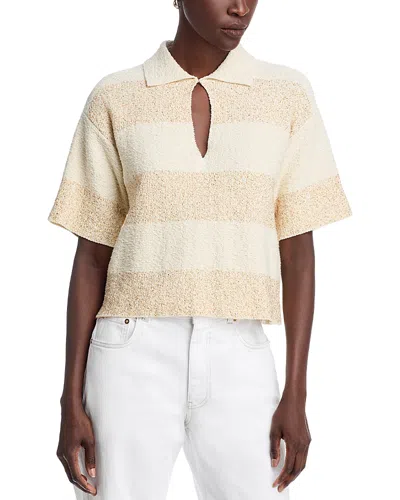 Fabiana Filippi Boxy Shirt In Striped Cotton Tweed With Sequins In Multi