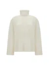 Fabiana Filippi White High Neck Sweater In Silk And Wool