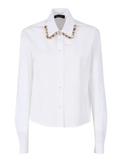 Fabiana Filippi Embellished Collar Long Sleeves Shirt In White