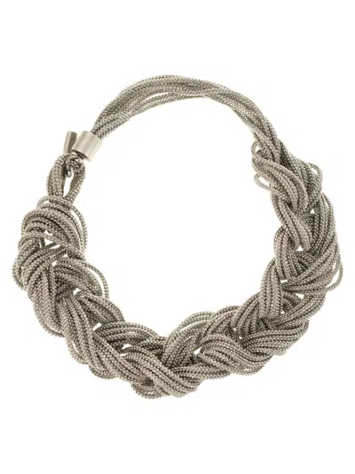 FABIANA FILIPPI FABIANA FILIPPI BRAIDED NECKLACE WITH DIAMOND WIRE