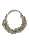 Fabiana Filippi Braided Necklace With Diamond Wire In Silver