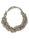Fabiana Filippi Braided Necklace With Diamond Wire In Silver