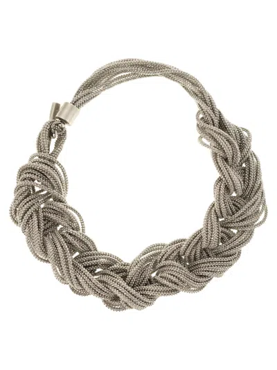 FABIANA FILIPPI BRAIDED NECKLACE WITH DIAMOND WIRE