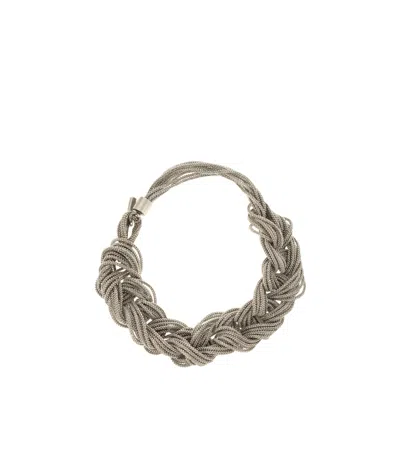 FABIANA FILIPPI FABIANA FILIPPI EMBELLISHED BRAIDED NECKLACE
