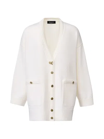 Fabiana Filippi Braid-trimmed V-neck Cardigan In Neutral