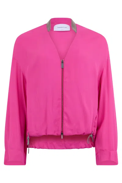 Fabiana Filippi Bright Pink Sports Jacket Cropped Fit