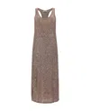 Fabiana Filippi Shimmer-finish Sleeveless Dress In Brown