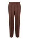 Fabiana Filippi Elastic-waist Side-seam Trousers In Brown