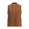 Fabiana Filippi Brown Fleece Wool Sleeveless Jacket In Brown