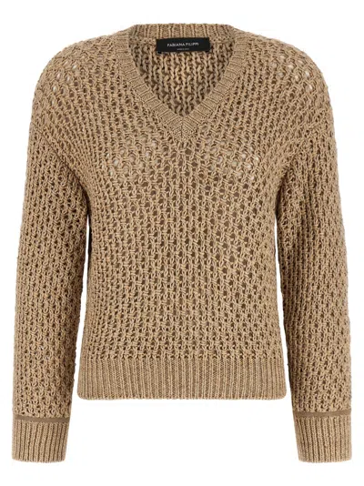 Fabiana Filippi Women Brown Moulin Wool Sweater, Xs Luxury Sweaters & Knitwear For Women Darveys In Neutral
