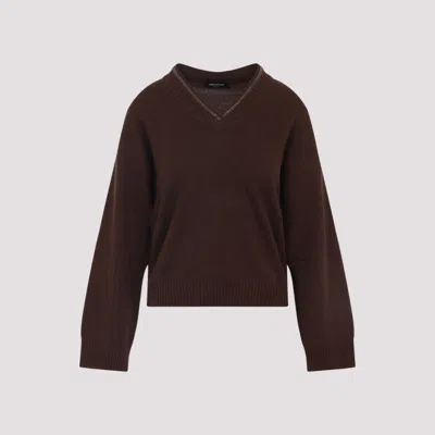 FABIANA FILIPPI BROWN V NECK SWEATER