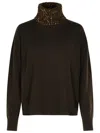 Fabiana Filippi Brown Wool Blend Turtleneck Sweater In Brown