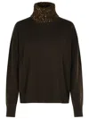Fabiana Filippi Brown Wool Blend Turtleneck Sweater In Brown