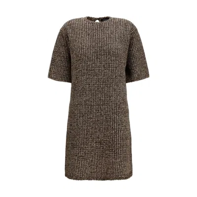 Fabiana Filippi Brown Wool Oves Aries Casual Dress